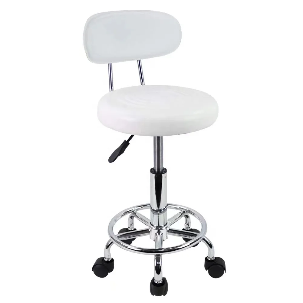 Modern Office Chair with Adjustable Backrest Swivel Work Saddle with Footrest for Living Room