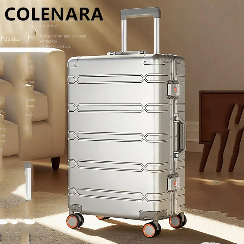 

Чемодан COLENARA 20/24/29 дюймов из алюминиево-магниевого сплава, большой вместимости, для деловых поездок и путешествий.