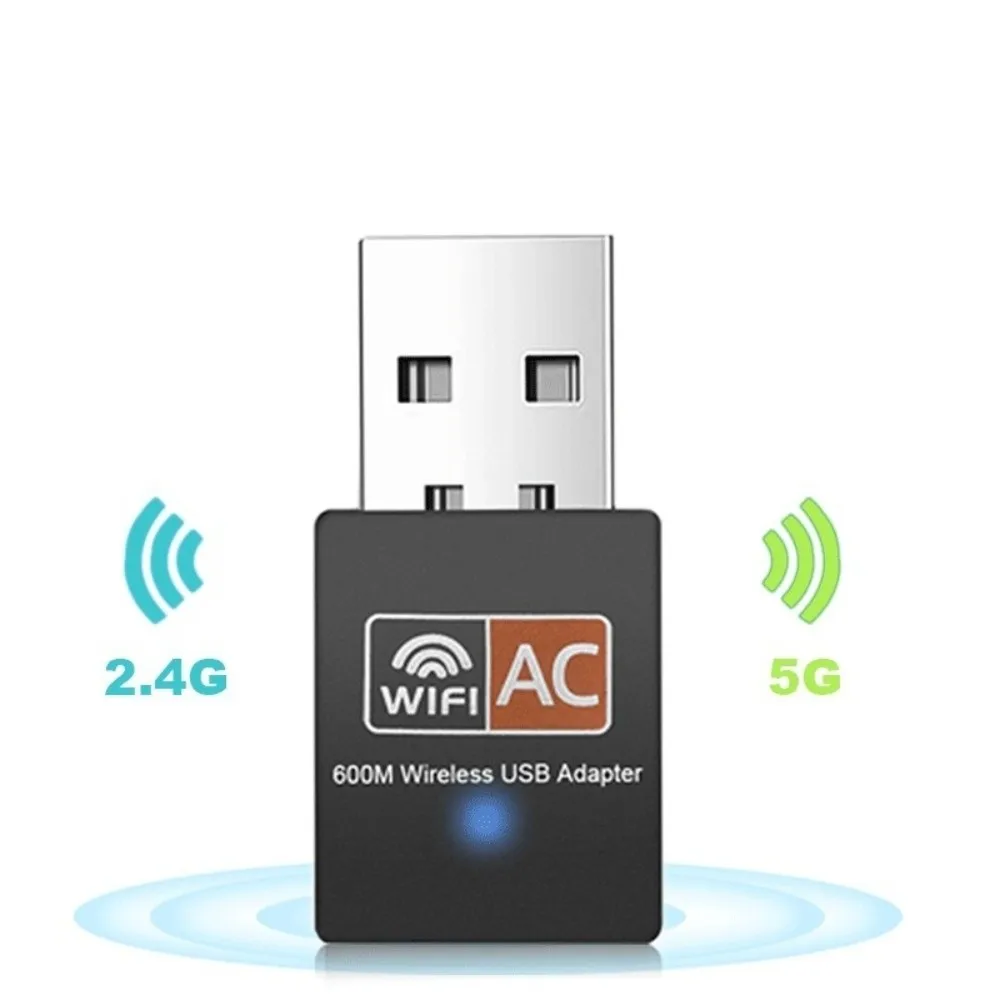 

Plastic USB Wifi Adapter 600mbps Speed 2.4GHz/5GHz Frequency Wireless Network Card Dual Band Stable Connection Wifi Dongle
