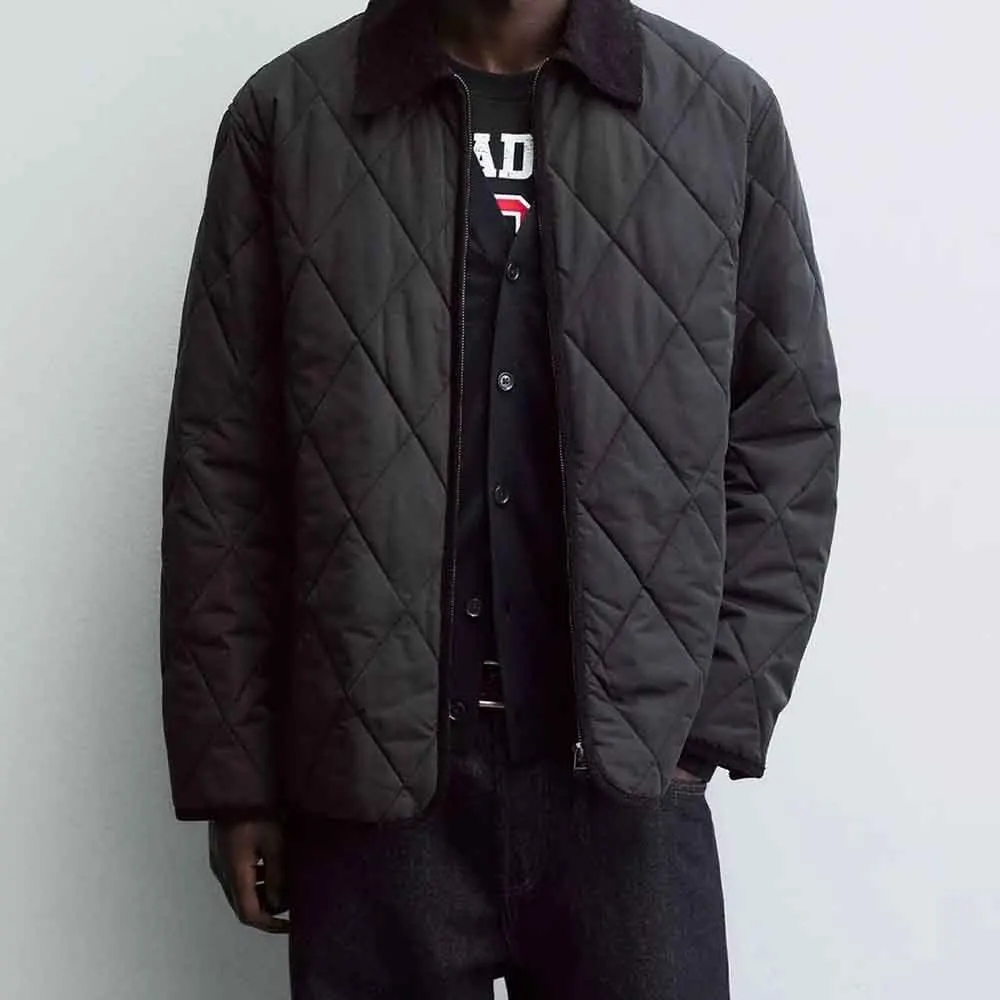 

2025 Winter New Men's Solid Color Long-Sleeved Cotton Jacket American Retro Fashion Trendy Casual Simple Loose Niche Men's Top