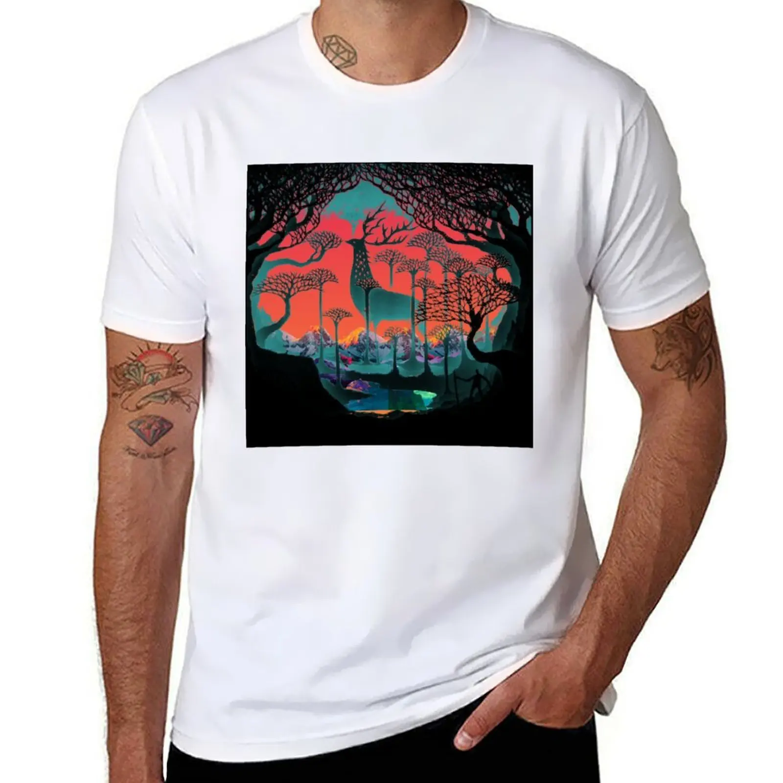 

Forest Spirit - Woodland Illustration Classic T-Shirt man t shirts high quality luxury brand man t shirts cotton T-Shirt