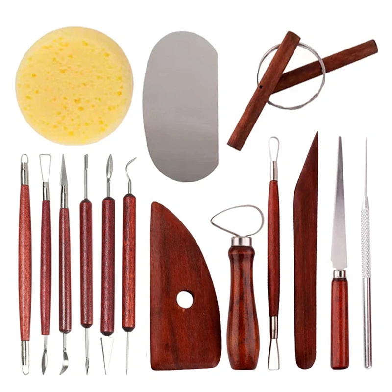 Cerâmica Carving Clay Tools Set, 15 ferramentas plásticas, ferramentas de corte de linha de lama, ferramentas de argila multiuso, fácil instalação