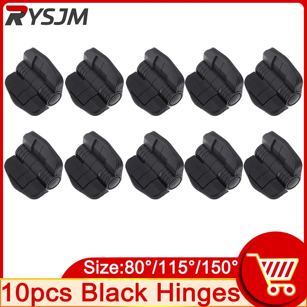 AD 10pcs/set Black Nylon Plastic Butt Hinge for Wooden Box Furniture Electric Cabinet Hardware 80- 150 Degree Marine Accessories