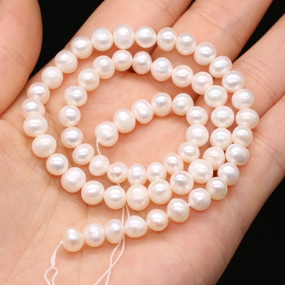 Natural Freshwater Pearl Bead High Quality Round Shape Loose Pearl Bead for Making DIY Jewelry Necklace Accessories Size 5-10mm
