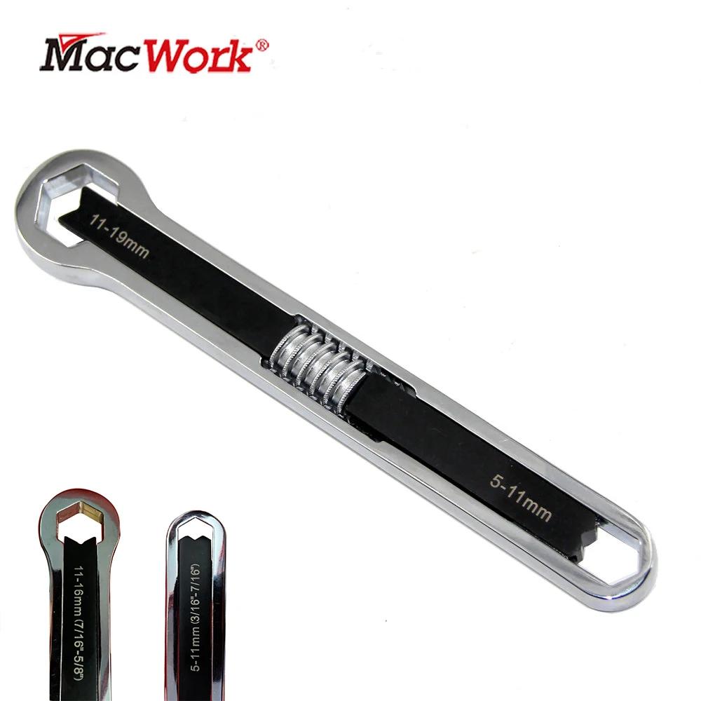 MacWork 7 inch 14-in-1 5-11mm and 11-16mm Universal Torx Wrench Double-head Adjustable Wrench Multi-Function Auto Repair Tools