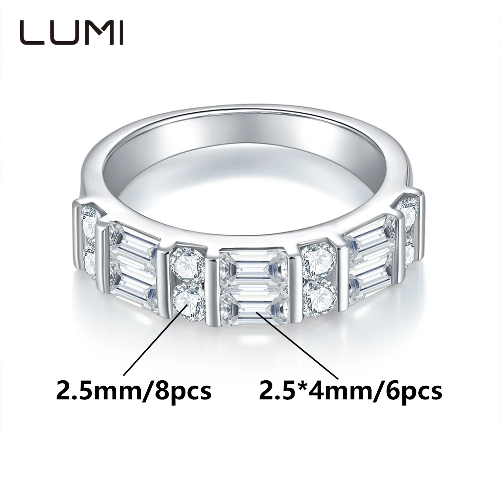 

Original 2.5*4mm Emerald Cut Moissanite S925 Silver Ring for Her Perfect Daily Wear Jewelry Sparkle Wedding Anniversary Bands