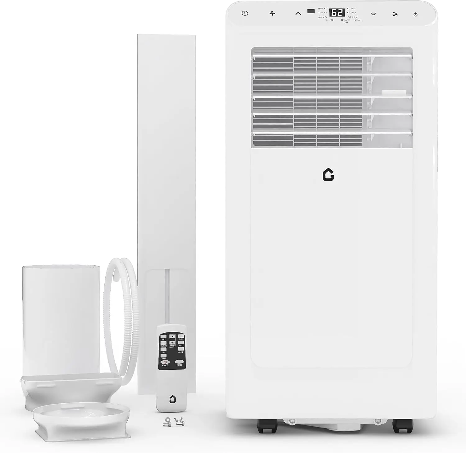 

Портативный кондиционер мощностью 8000 BTU, функции осушителя воздуха и вентилятора для помещений площадью до 350 кв. футов, с режимом сна, пультом дистанционного управления.