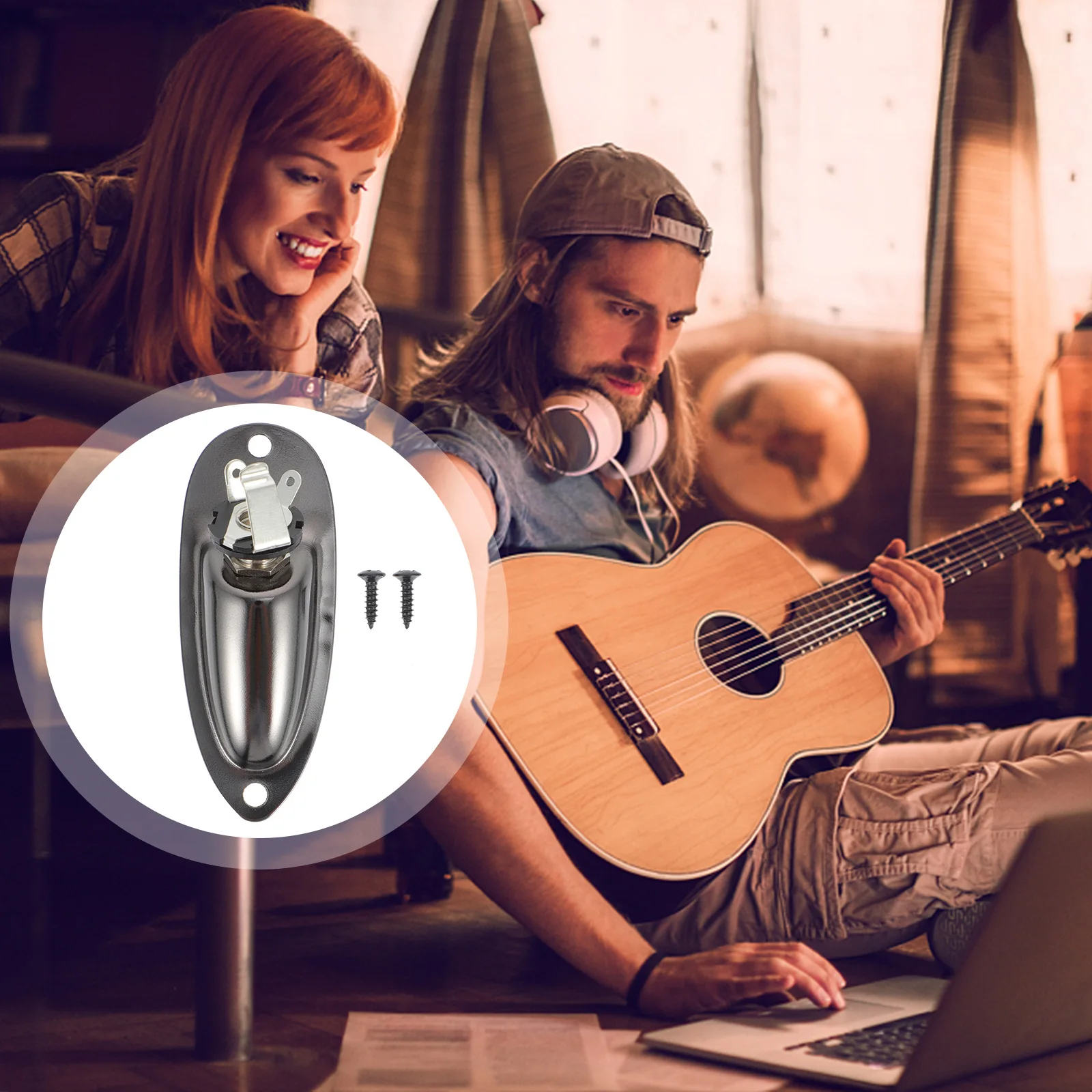 

Boat 1/4 Inch 6.35Mm Guitar Output Jack Socket Silver Steel Copper Material Glossy Finish For Electric Guitar Bass