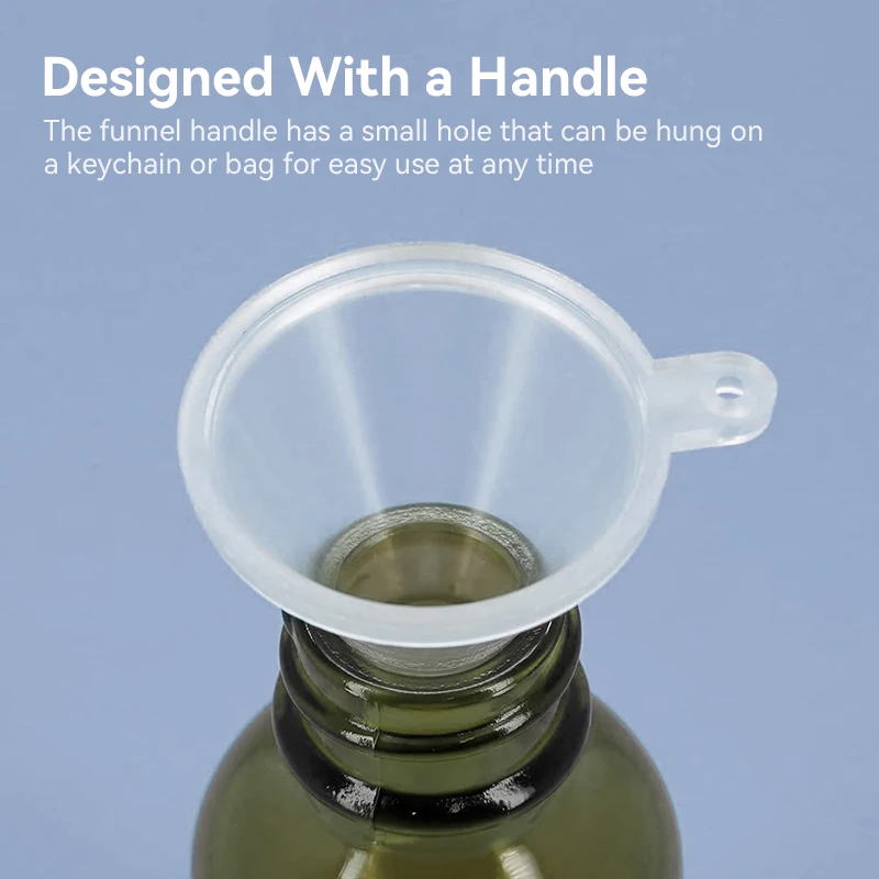 WESTTUNE 10 قطعة قمع بلاستيكي صغير قمع بلاستيكي شفاف قمع صغير لزجاجات المختبر زيت طبيعي الرمال الفن العطور التوابل