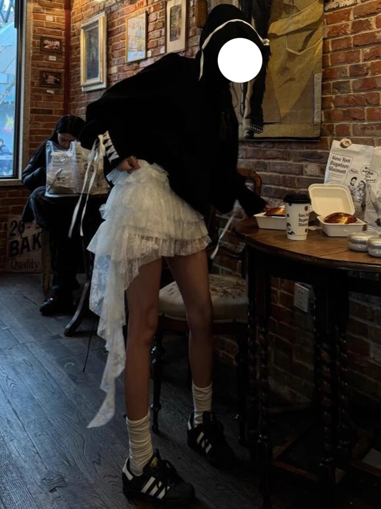 

Faldas Largas Women Y2k Irregular American Retro Lace Skirts Faldas Mujer 2025 Grunge Subcultural American Streetwear Punk