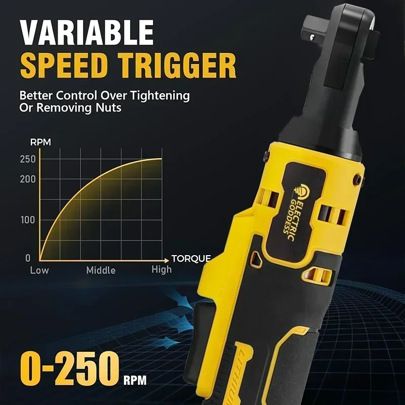 Chiave a cricchetto elettrica della dea elettrica 220N.M Driver a batteria 3/8 pollici Strumenti per dadi a vite per rimozione impatto per batteria Dewalt da 20 V