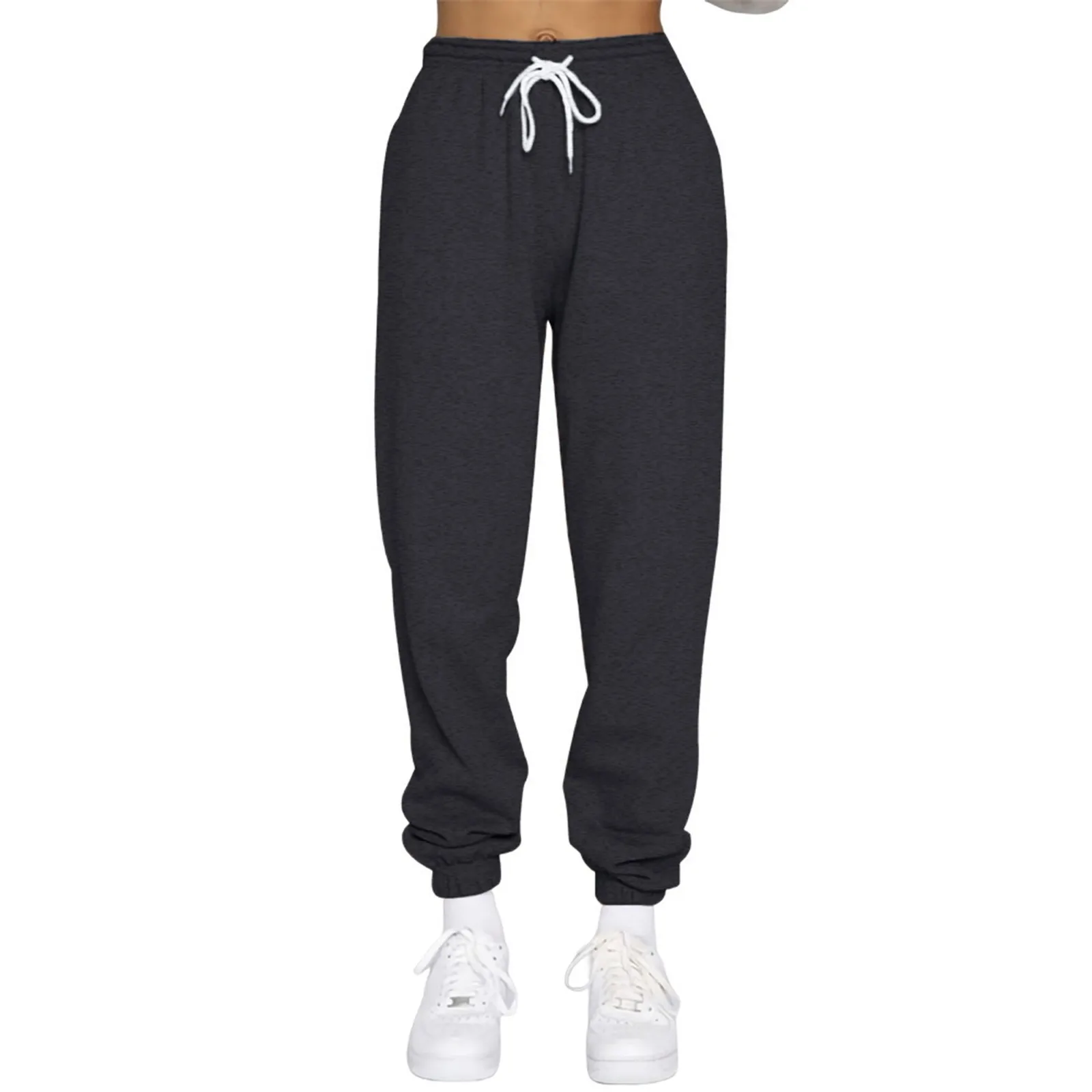 

Winter Women Casual Warm Drawstring Hight Waist Elastic Long Pants Sportpants Trousers Casual Pants for Women Loose Fit