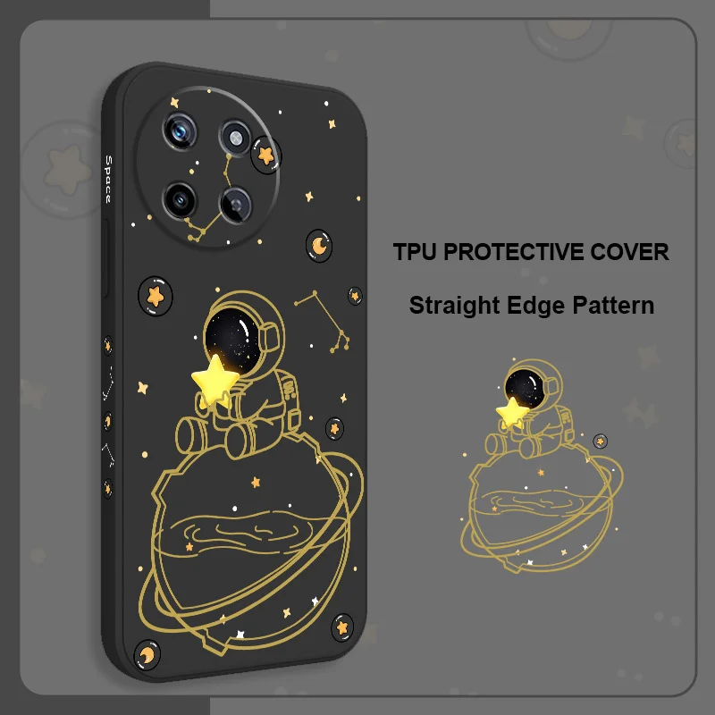 

Dream Astronaut Phone Case For OPPO Realme 14 13 12 11 10 9 9i 8 8i 7 Pro Plus C35 C21Y C25Y C25 Liquid Silicone Cover
