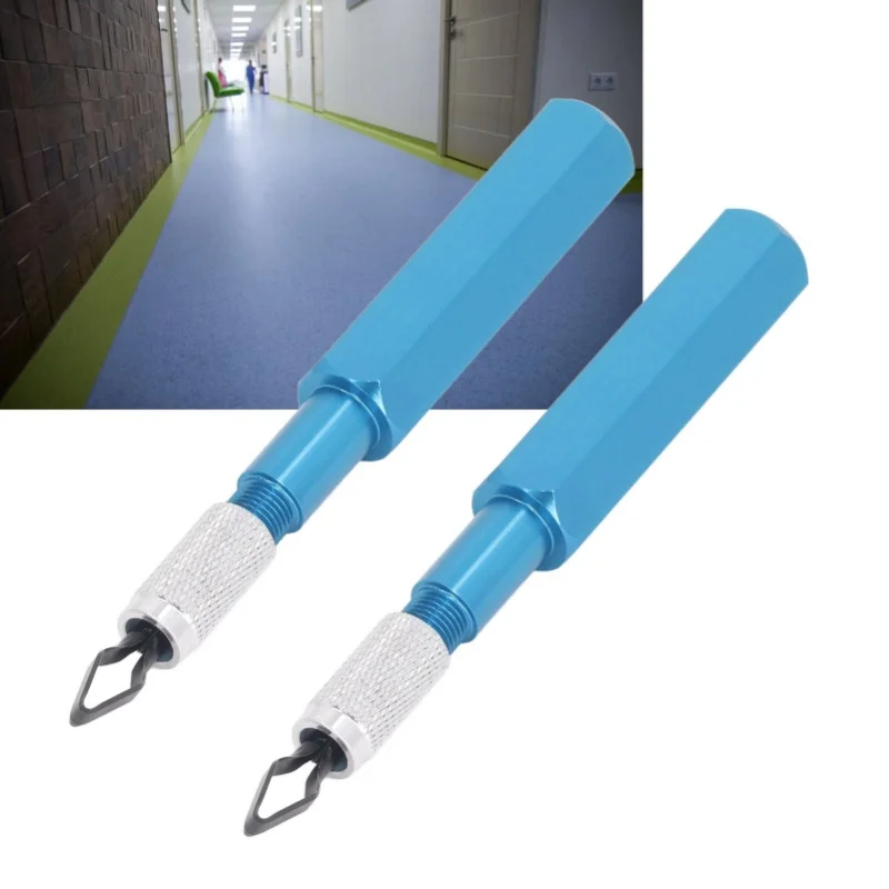 

2 Set Floor Skiving Knife 4Pcs HSS Blades Aluminum Alloy Handle Yin Yang Corners PVC Plastic Trimming Skiving Knife