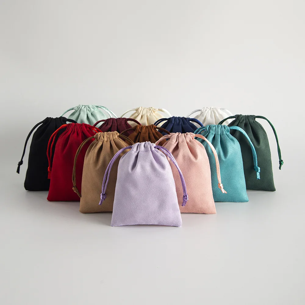 Soft Velvet Cufflinks Special Storage Bag Scratch Resistant Portable Drawstring  Protective Cufflinks Suede Storage Bag Gifting