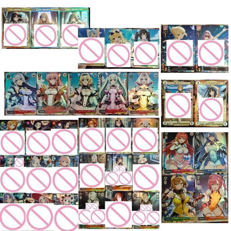 37pcs/set Diy Self-made ACG Goddess Story Aqua Megumin Katana Miko Folding Flash Card OPCG Nami FGO Medusa Anime Game Card Toys