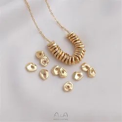 14K Bag of Real Gold Irregular Small Broken Gold Spacer Broken Gold and Silver Bead Spacer Gasket DIY Bead Accessories