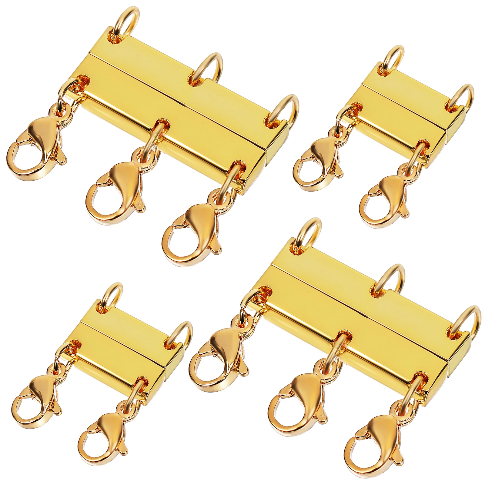 

2 pcs Magnetic Necklace Clasps Zinc Alloy Rectangle Layering Detangler Jewelry Accessories For Necklaces Stacking Organizing