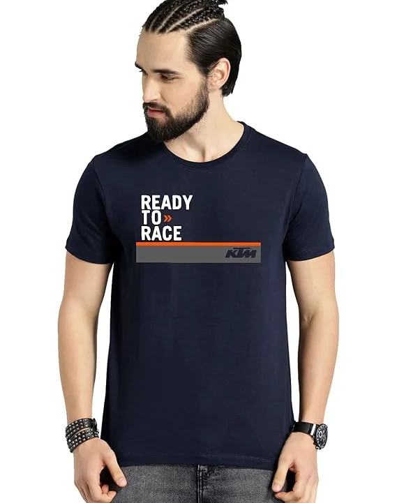 

Men's KTM "Ready To Race" T-Shirt Short Sleeve Motorcycle Enthusiast Casual Breathable Tops KTM Racing Logo