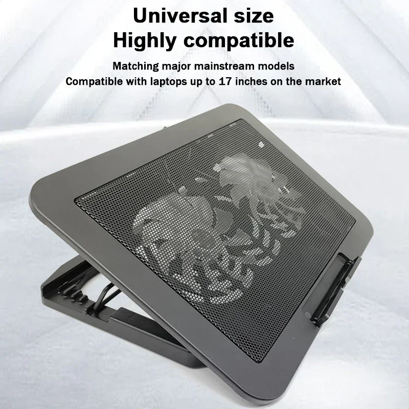 7 Height Adjustable Air-cooled Cool Wind Gaming Laptop Cooler Large Size for 12-17\'\' Tablet Notebook Cooling Pad 1200 RPM 2 Fans