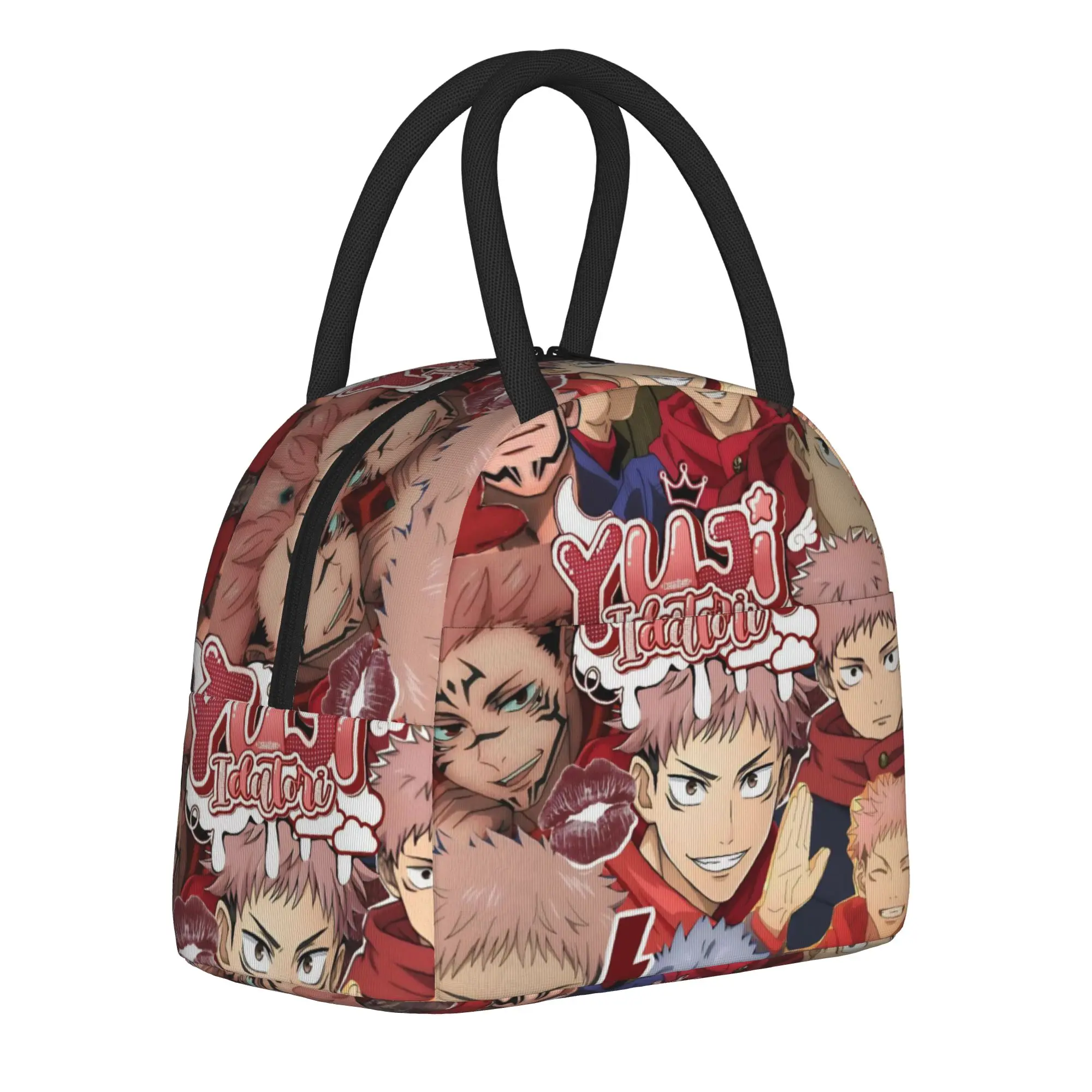 Itadori Yuji  Accessories Insulated Lunch Bag For School  JJK Anime  Storage Food Boxes Portable Cooler Thermal Lunch Box