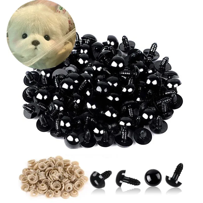 100pcs 5/6//7/8/9/10/12/14/18/20mm Plastic Safety Eyes For Toys Diy Mix Size Crochet Animal Eye For Doll toys  Accessories