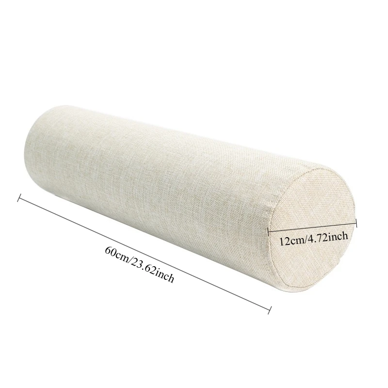 Multifunctional Cylindrical Pillow, Lumbar Support Cushion for Sofa & Office, Side Sleeping Leg Bolster