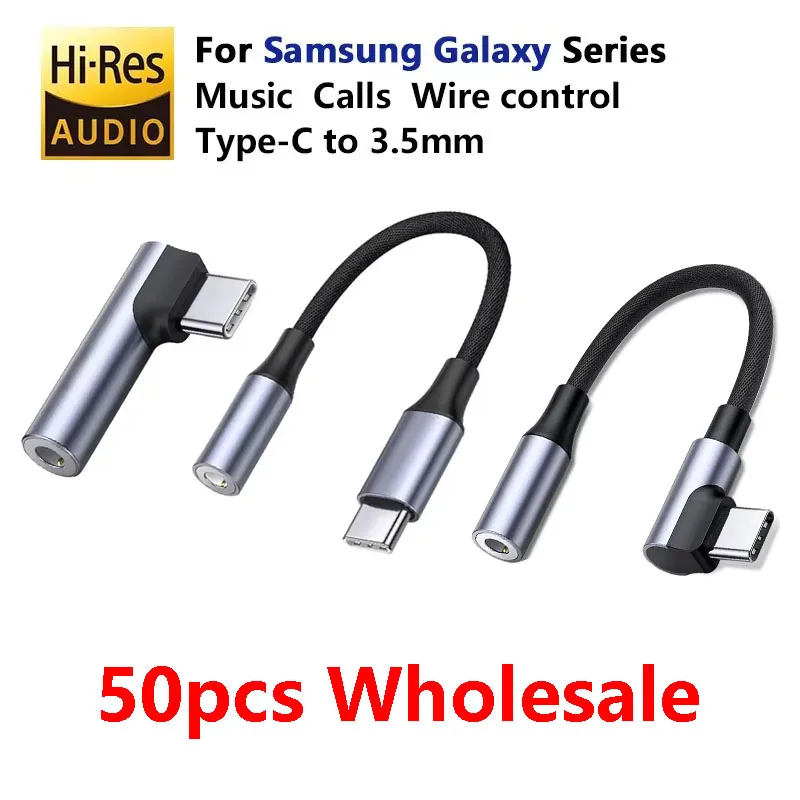 

50pcs USB Type C To 3.5 Jack Earphone Adapter USB-C 3 5mm Audio Cable Converter For IPhone Samsung Galaxy Huawei Xiaomi