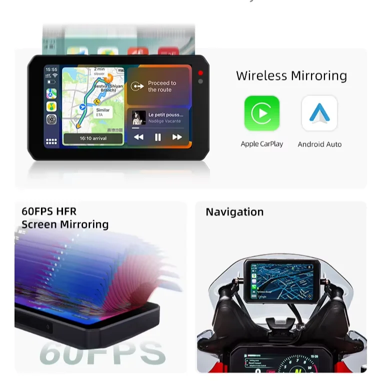 5play 5g Obd Ip68 Wifi 720p الملاحة 5 بوصة شاشة Carplay المحرك #2