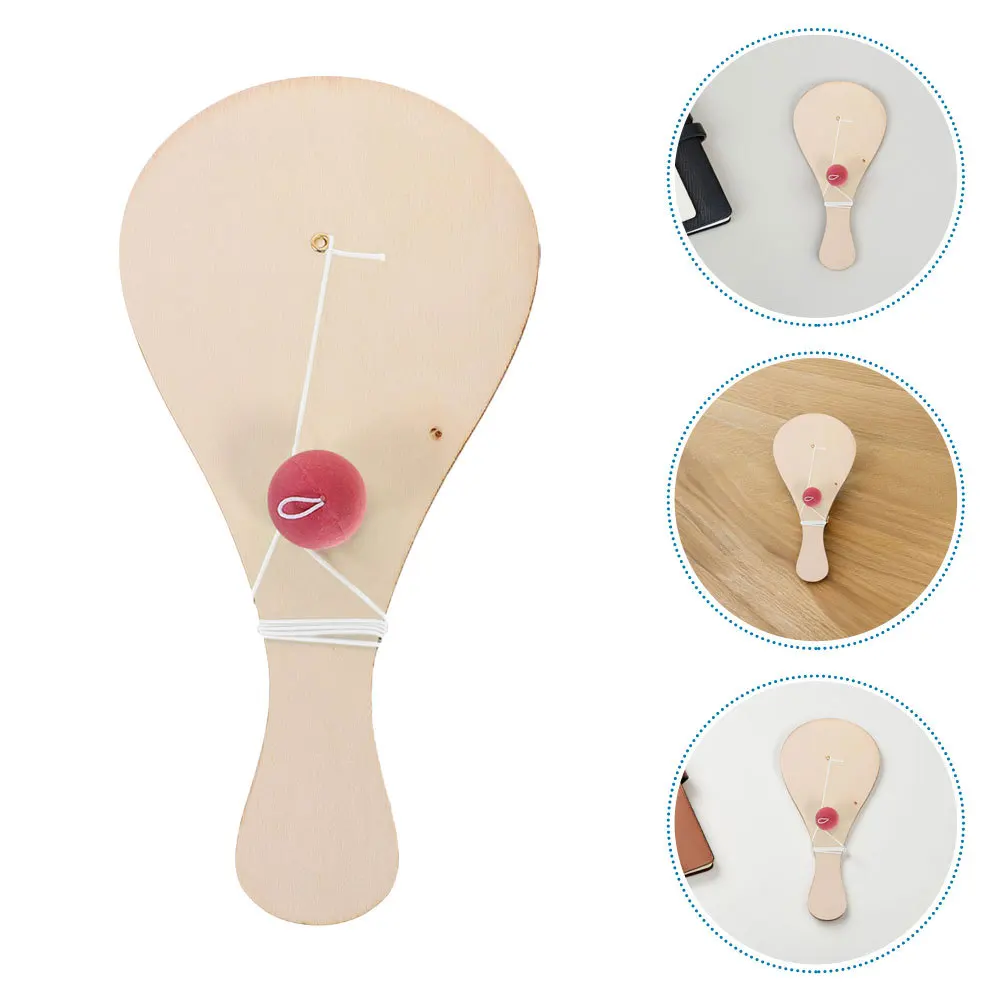 

6Pcs Children Hand Painted Paddle Ball Craft Kit Wooden DIY Drawing Game for Kids Artistic Development Color Recognition Outdoor