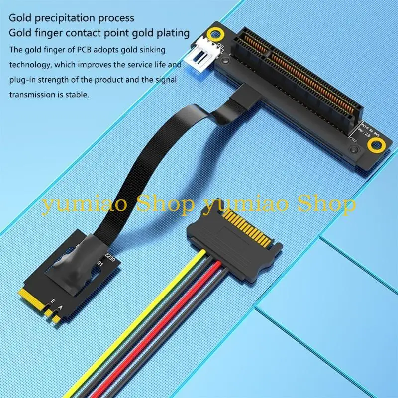 587B M.2 AE to PCIe 1X 4X 8X 16X Connectors Cable Extender for Capture Cards