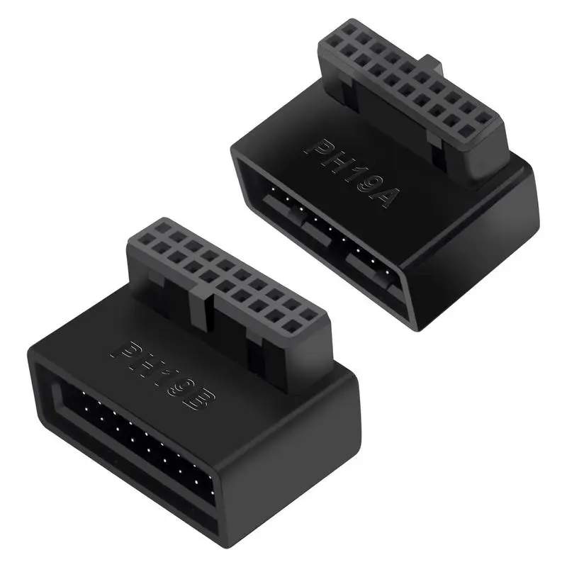 1 шт., разъем адаптера для материнской платы компьютера, USB 3,0 19/20 контактов, 90 градусов, конвертер для настольного компьютера, аксессуары для настольного компьютера