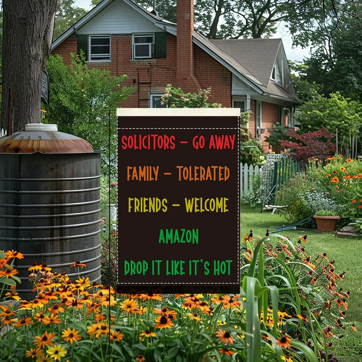 Funny Welcome Sarcastic Garden Flag Outdoor Decorations Go Away Family Tolerated Friends Small Double Sided Burlap art Stain jjp
