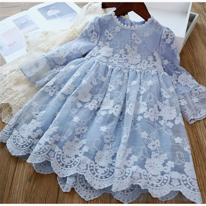 Kids Dresses For Girls  Dress Tulle Lace Flower Girl Princess Dress Kids Spring/Autumn Clothes Vestidos Toddler Girl Kid Clothes