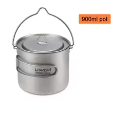 Lixada 900ml Titanium Cup Pot Ultralight Portable Cup Hanging Pot with Lid and Foldable Handle Outdoor Camping Backpacking - AliExpress