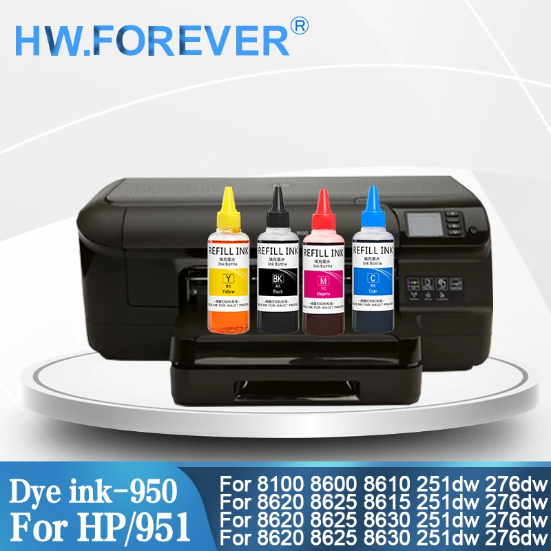 

Universal 950 951 950XL 951XL Refill Ink Kit Dye Ink For HP Officejet Pro 251dw 276dw 8100 8600 8610 8620 8630 Inkjet Printer
