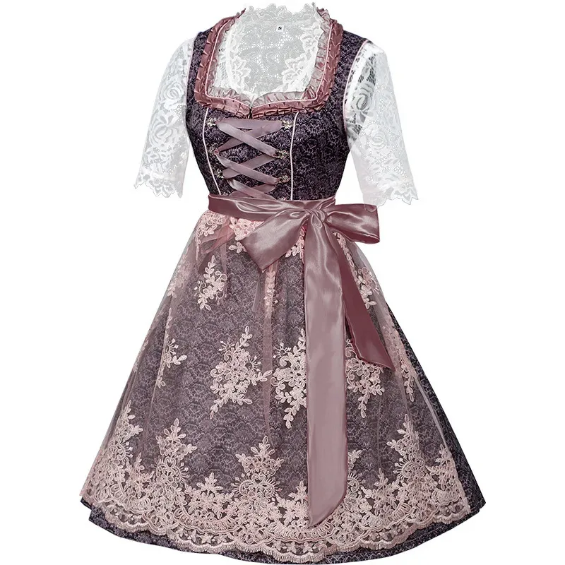 Donne di grandi dimensioni tedesco Oktoberfest Dirndl vestito di carnevale tradizionale bavarese vestito da festa costumi cosplay birra ragazze