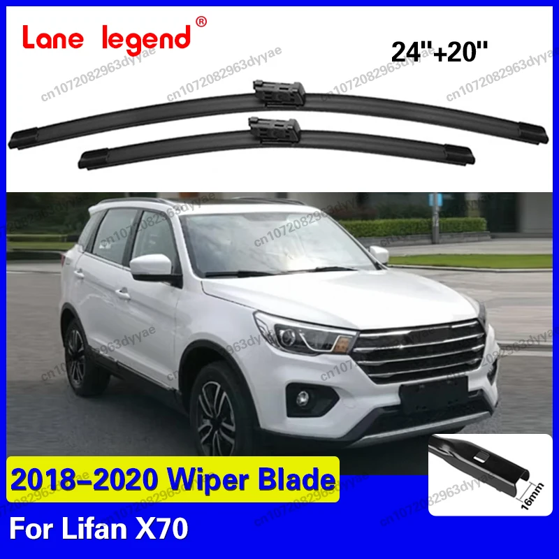 

Car Wiper Blade Front Window Windscreen Windshield Wipers 24"+20" For Lifan X70 2018 2019 2020 Fit Auto Accessories