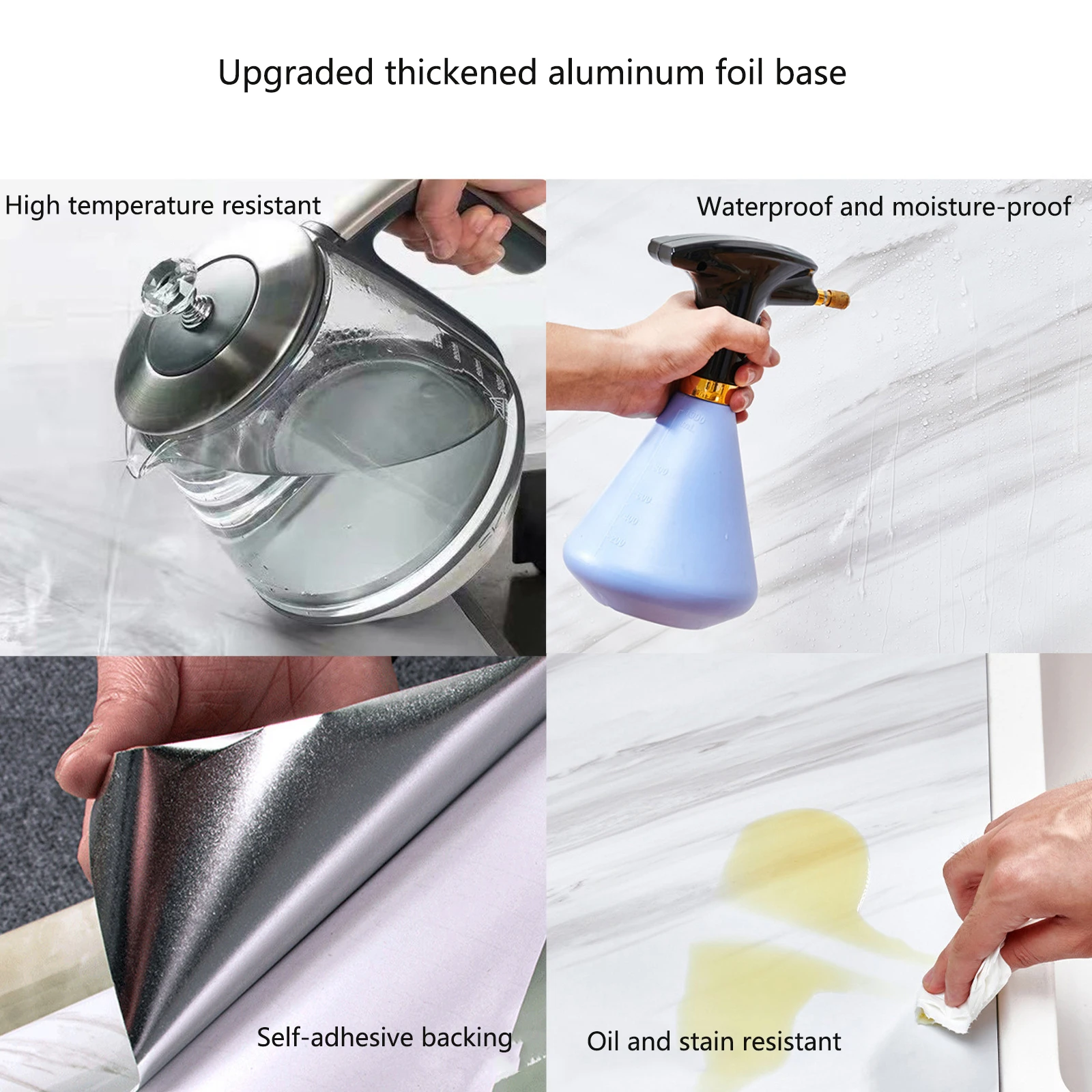 Waterproof Oil Proof Kitchen Sticker Thick Self Adhesive Heat Resistant Wallpaper for Stove Cabinet Tabletop Home Kitchen Decor