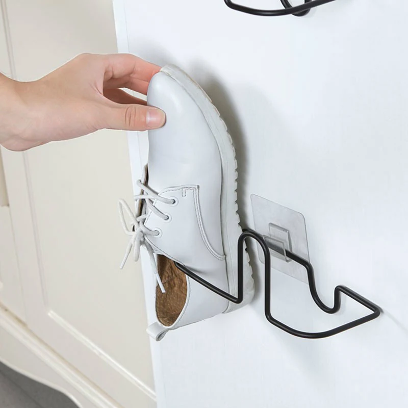 Zapatero colgante de pared con adhesivo, estante tridimensional para zapatillas, hogar, sala de estar