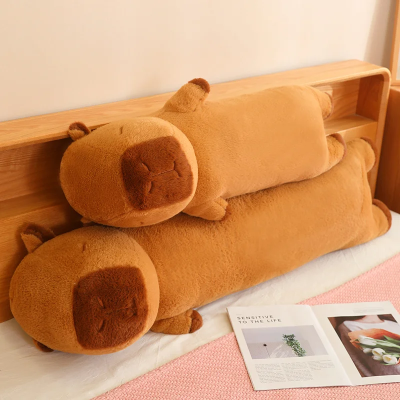 90-120cm Cartoon Capybara Stuffed Plush Toys Lovely Soft Long Capibara Sleeping Pillow Cushion Dolls Girl Birthday Gift