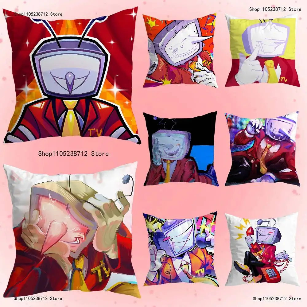 

Cartoon Game D-Deltarunes T-Tenna Pillow Case Plush Fabric Soft Pillowcase Double Sided Print Sofa Cushion Cover Throw