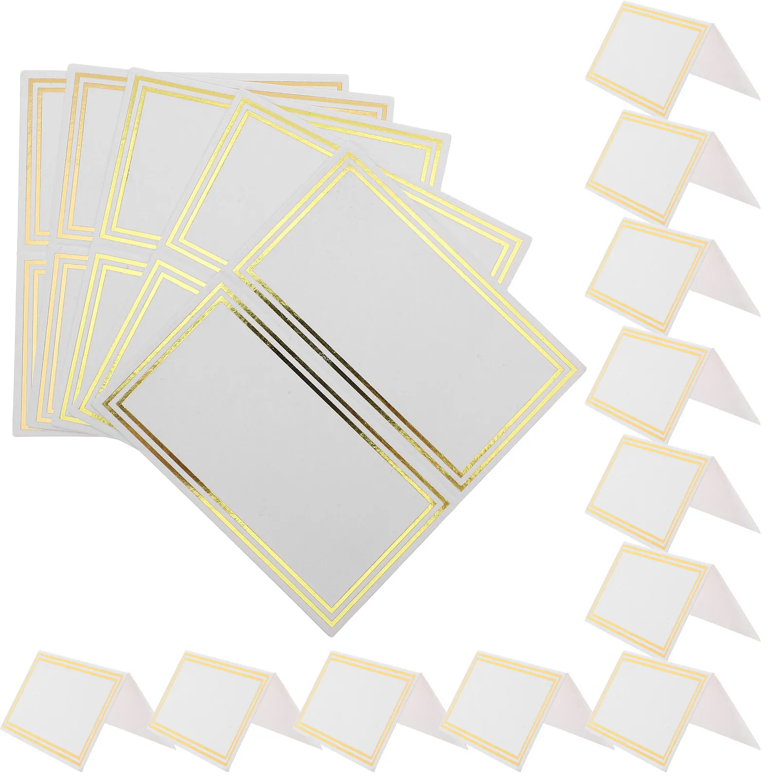 25Pcs Wedding Table Seating Cards Foldable Place Cards Blank Tent Style Reserved Signs for Banquet Party Event Organizers