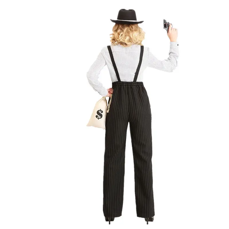 Halloween Purim Party 1920s Female Mafia 30s Manhattan Gangster Cosplay Costume Stage Performance Magician Fancy Dress