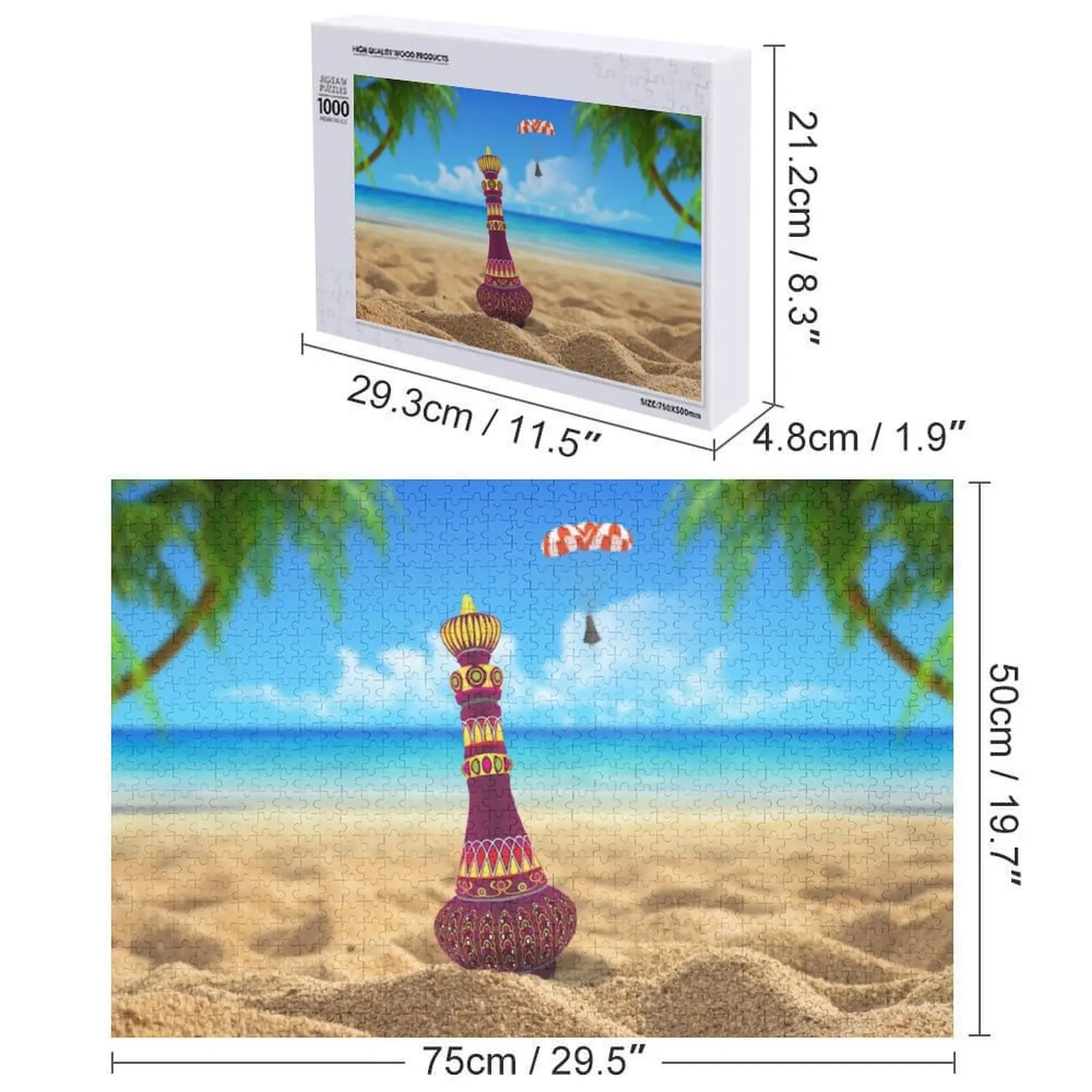 We met on a beach Jigsaw Puzzle Customizable Gift Personalize Wooden Name Puzzle