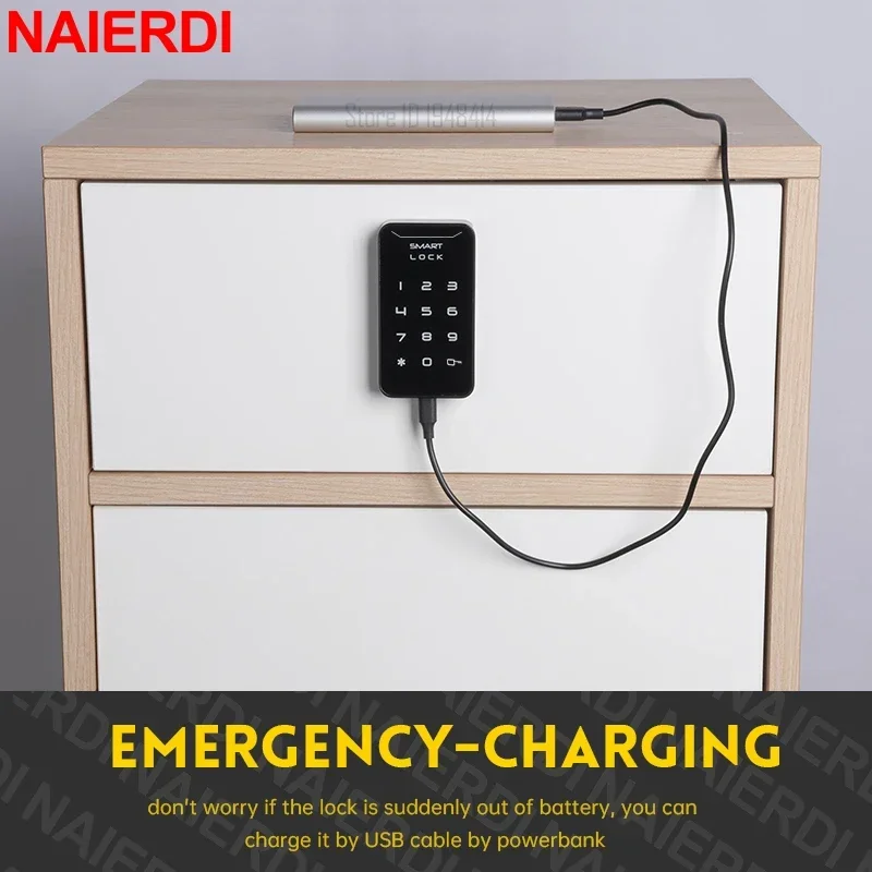 NAIERDI Electronic Cabinet Locks Digital Drawer Lock Combination Security Password Door Lock for Locker Keyless Safety Lock