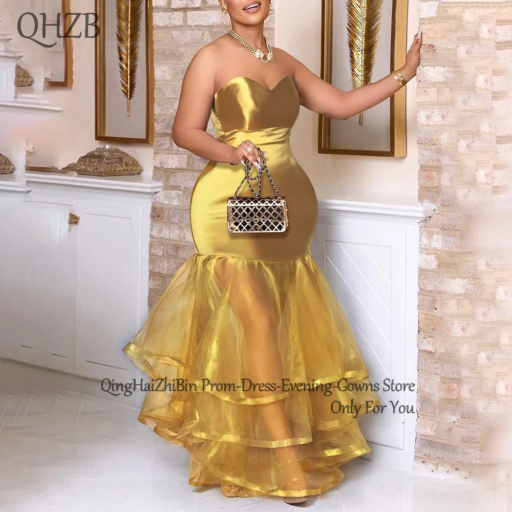 

Customized Elegant Long Gold Evening Dresses for Special Occasions Backless Floor-Length Sweep Train Prom Gala Party Dress 2025