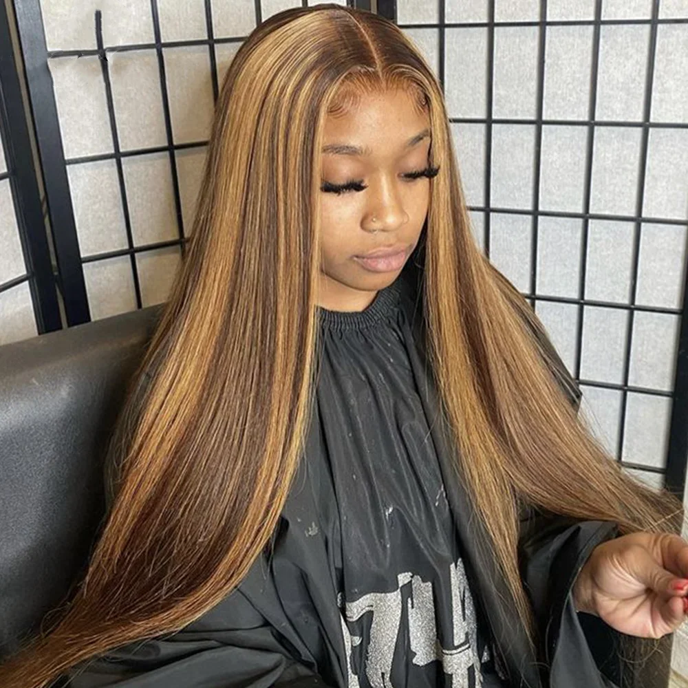 

Highlight 13x6 Bone Straight Lace Frontal Wig Remy Hair 13x4 HD Прозрачные парики из натуральных волос на кружеве для женщин, предварительно сорванные