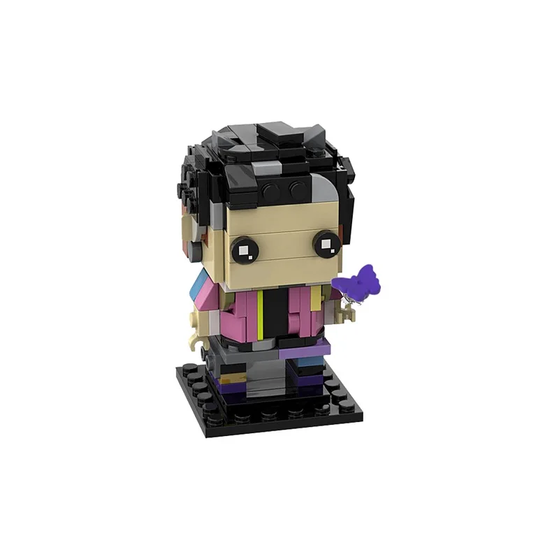 MOC-Valorant Clove Brickheadz Modelo Building Block Set, Boneca Móvel Montado Brinquedo De Tijolo, Lazer Educacional Presente Ornamentos