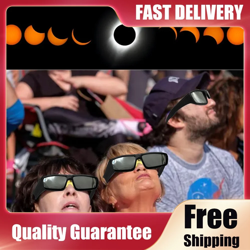 1/2/3/5 Pack Safe Shades ISO Certified Plastic Eclipse Glasses Solar Eclipse Viewing Glasses Direct Sun View Safe Eye Protection